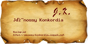 Jánossy Konkordia névjegykártya